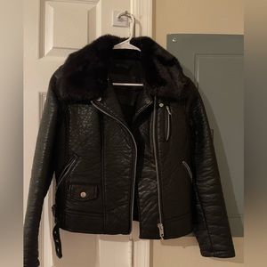 Leather moto jacket